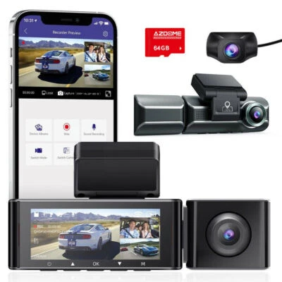 $140.99 • Buy AZDOME M550 4K Dash Cam Dual 1080P Car Camera Recorder GPS WIFI IR G-sensor 64GB