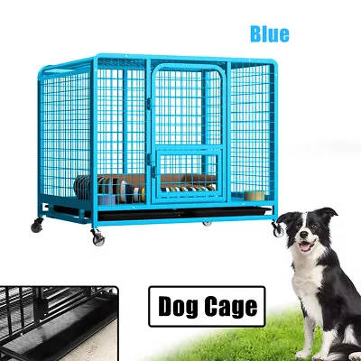 XXL Heavy Duty Pet Dog Cage Strong Metal Crate Kennel Playpen With Wheels &Tray • $140