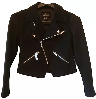 MODA INTERNATIONAL Women's Biker Style Jacket Leather & Knit  • $58.25