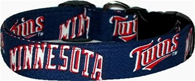 Minnesota Twins Blue Handmade Dog Collar • $10.99