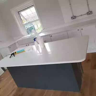 £0.99 • Buy White Carrara Quartz Worktop Sample Kitchen Worktop Granite Marble Worktop 1