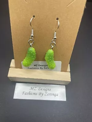 3D Dangle Drop Mini Pickle Earrings • $10.50