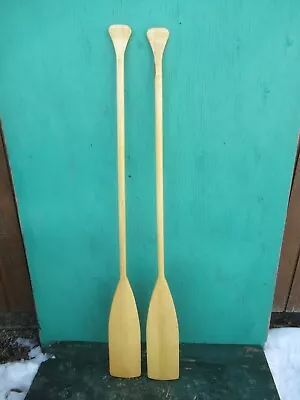 VINTAGE Set Of Wooden Boat Oars 60  Long Paddles GREAT Blond PATINA!! • $79.94