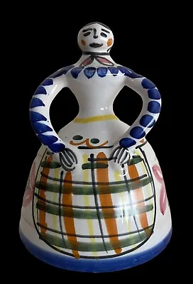De La Cal Barreira Puente Majolica Woman Figural Bell Spain Art Pottery • $25