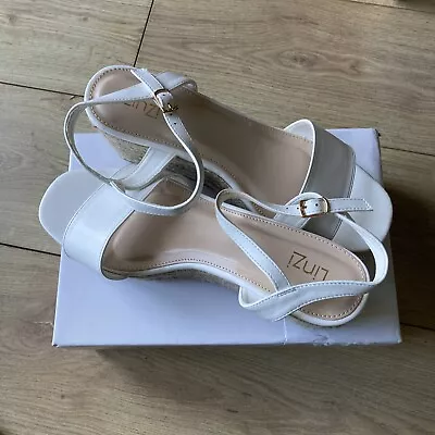 Linzi Shoes Illusion White Platform Wedge Size 7 • £14.99