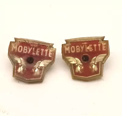 Vintage Mobylette AV76 Etc  Tank Plastic Badge X 2 Motobecane Original Parts • $18.50