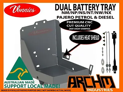 VONNIES DUAL BATTERY TRAY For MITSUBISHI PAJERO NM/NP/NS/NT/NW/NX (ALL) 2000-ON • $109