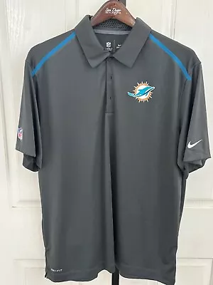 Miami Dolphins NFL Nike On Field Dri Fit Polo Shirt Men’s L Grey • $22.95