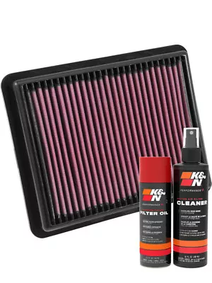 K&N Air Filter 33-3024 + Aerosol Recharge Kit Fits Mazda Mazda6 2.5 GJGL Turbo • $110.54