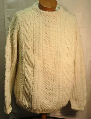 Callan Knitwear Irland  Sweater 100% Pure Wool Ivory • $52.50