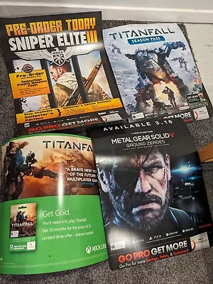 4 Metal Gear Solid Sniper Elite And Titanfall Promo Posters • $50