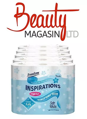 Freedom Inspirations Quilted Soft White 3 Ply Toilet Paper Roll 45 Rolls • £15.15