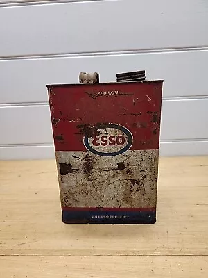 Old Esso Australia Motor Oil 1 Imperial Gallon Oil Tin Can Vintage Car Garage • $40