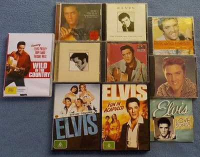 7 X ELVIS PRESLEY Music CDs & 3 X DVDs   Lot 2 • $25