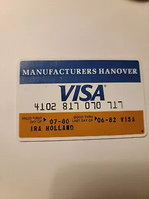 Manufacturers Hanover Visa Credit Card Expired 1982 Fine Condition Defunct • $1.49