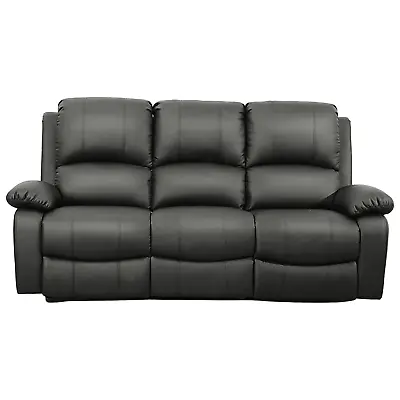 Leather Recliner Sofa Milan Dark Grey Brown Red Armchair 2 Seater 3 Seater Sofa • £369.99