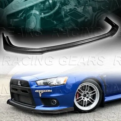 R-style Carbon Painted Front Bumper Spoiler Lip Fit 08-15 Mits Evo X10 Evolution • $105.95