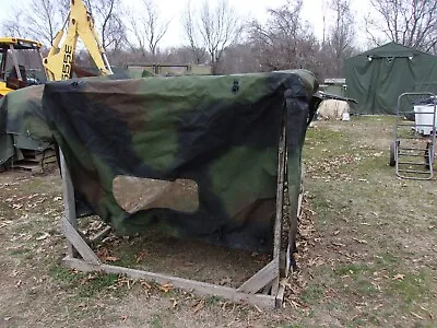 Military Surplus Cargo Cover Vehicle 2 Man Crew Truck Trailer M998 Hmmwv-bad Zip • $194