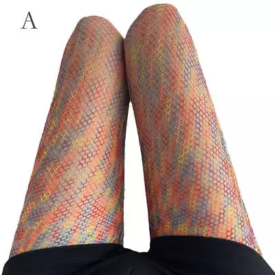 Pantyhose Day Rainbow Mesh Stockings Women's Colorful Gradient Party Pantyhose • £4.30