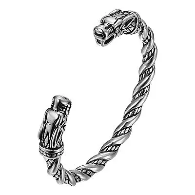 Zinc Alloy Opening Wristband Cuff Bracelet Viking Vintage Bangle Men Jewelry • $8.27