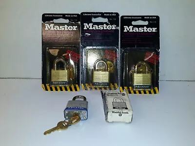 Lot Of 4 Master Lock 7d Padlock Keyed Standard Shackle Rectangular Steel  • $19.90