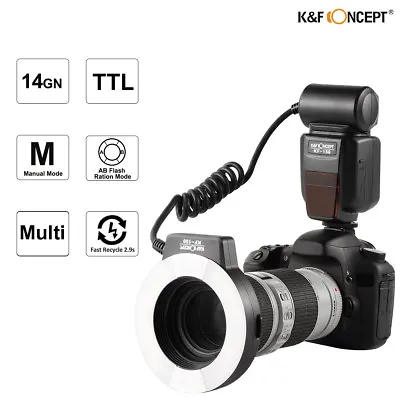 K&F Concept KF-150 Macro Ring Flash E-TTL Light 6 Adapter Rings For Canon 7D 60D • $95.99
