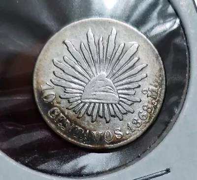 Mexico 1868 10 Centavos Mo Mint Silver Coin • $139.98