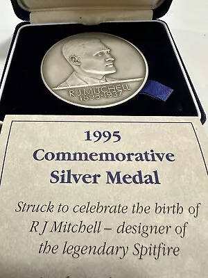 1995 Royal Mint R.J. Mitchell Spitfire Designer Silver Medal 153g Cased With COA • £110