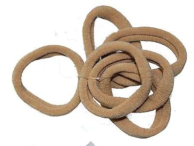 Coffee Brown Jersey Endless Snag Free Hair Bobbles Hair Elastics Hair Bands • £2.69