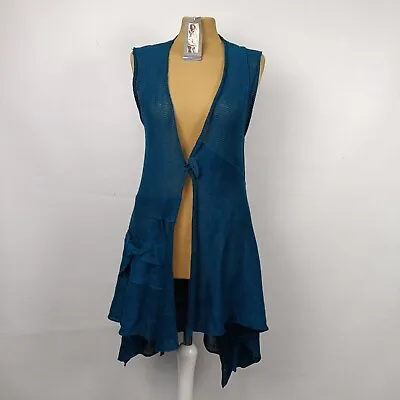 ZUZA BART Women's Blue Linen Cardigan NWT !  Size M • £96.37