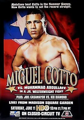 Miguel Cotto Vs. Muhammad Abdullaev Boxing Fight Poster • $14.95