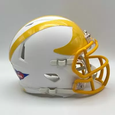 Michigan Wolverines CUSTOM Matte White With Maize Wings Mini Football Helmet • $65