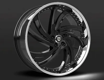 24  Inch Gloss Black Lexani Turbine STAGGERED  BLANKS Wheels Rims 22 • $3378.80
