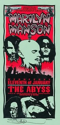 MINT & SIGNED Marilyn Manson 1995 Abyss Houston Arminski Handbill  • $39.99