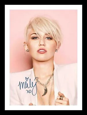 Miley Cyrus Autograph Signed & Framed Photo • £19.99