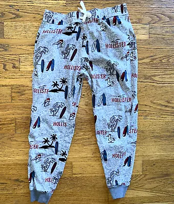 Hollister Epic Flex Stretch Jogger Pants~ LARGE~ Lounge Fleece~Surfing Ocean • $21.99