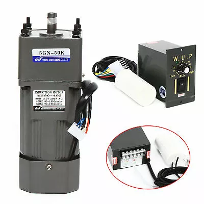 Single-Phase AC Gear Motor With Speed Controller 1:50 0-27RPM Gear Motor 110V • $89.30