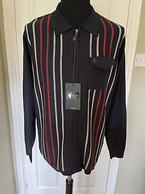 Gabicci Vintage Multi Stripe Zip Through Cardigan Large  • £35