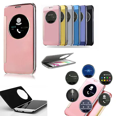 Case For LG V10 G5 G4 Luxury Leather Clear Smart Mirror View Flip Phones Cover • £2.99
