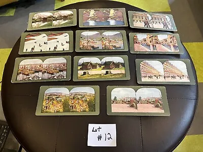 (11) Lot Vintage Stereoview Cards Green Border #710-900 A8723 (Lot #12) • $9.57