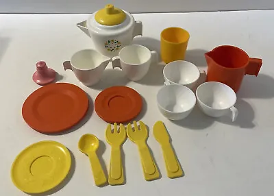 Vintage Fisher Price Mixed Lot - Tea Set & Other Play Kitchen Toys - 1982 Ed • $22.79