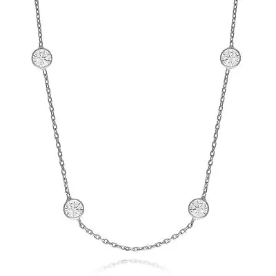 $36.26 • Buy Bezet Bezel Set CZ By The Yard Cable Chain Necklace Sterling Silver 925 18  20 