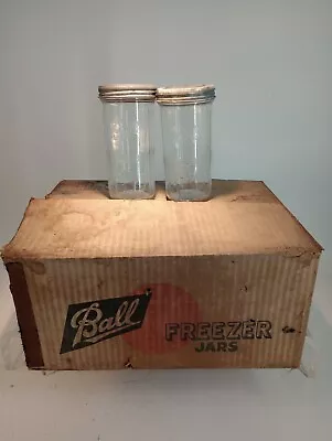 Lot Of 12 Vintage Ball Ribbed And Stippled Freezer Jars W/Zinc Lids 22oz   #4456 • $155