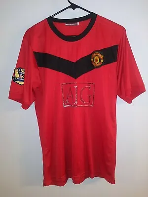 Manchester United Mens Sz M/L Soccer Jersey Red AIG Barclays Patch 09/10 Champs • $17.99