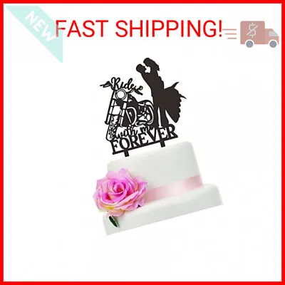 Motorcycle Wedding Cake Topper Ride With Me Forever Cake Topper Bride And Groo • $16.45