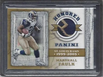 Marshall Faulk 2017 Panini Honored 2 Color Rams Logo Patch #d 6/10 • $49.99