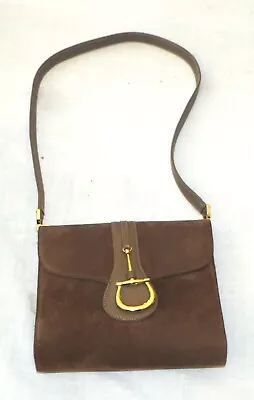 Morris Moskowitz Donkey Brown Suede Shoulder Purse Handbag • $45
