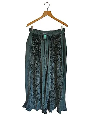 Maxi Skirt Velvet Embroidered Boho Hippie Gothic Plus Size Fits UK 18-20-22-24 • £35