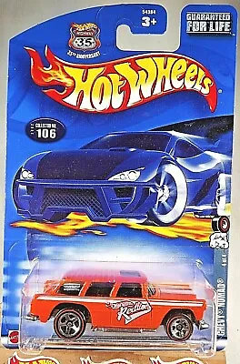 $7.25 • Buy 2002 Hot Wheels #106 Redline Series 4/4 CHEVY NOMAD Orange W/Red Line Chrome 5Sp