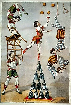 Acrobatic Act 1870 Circus Poster Print 11 X 17 Giclee Print • $28.66